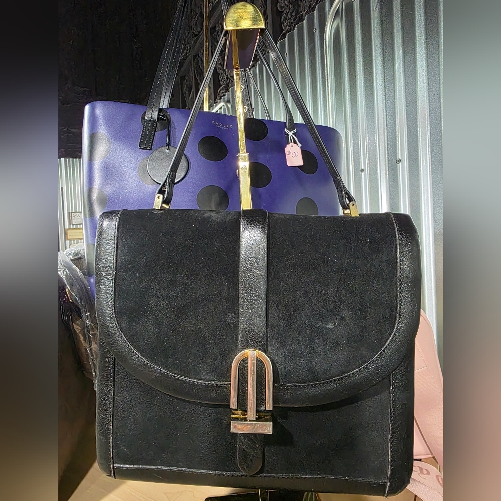 Vintage Saks Fifth Avenue Black Leather Women's Bag